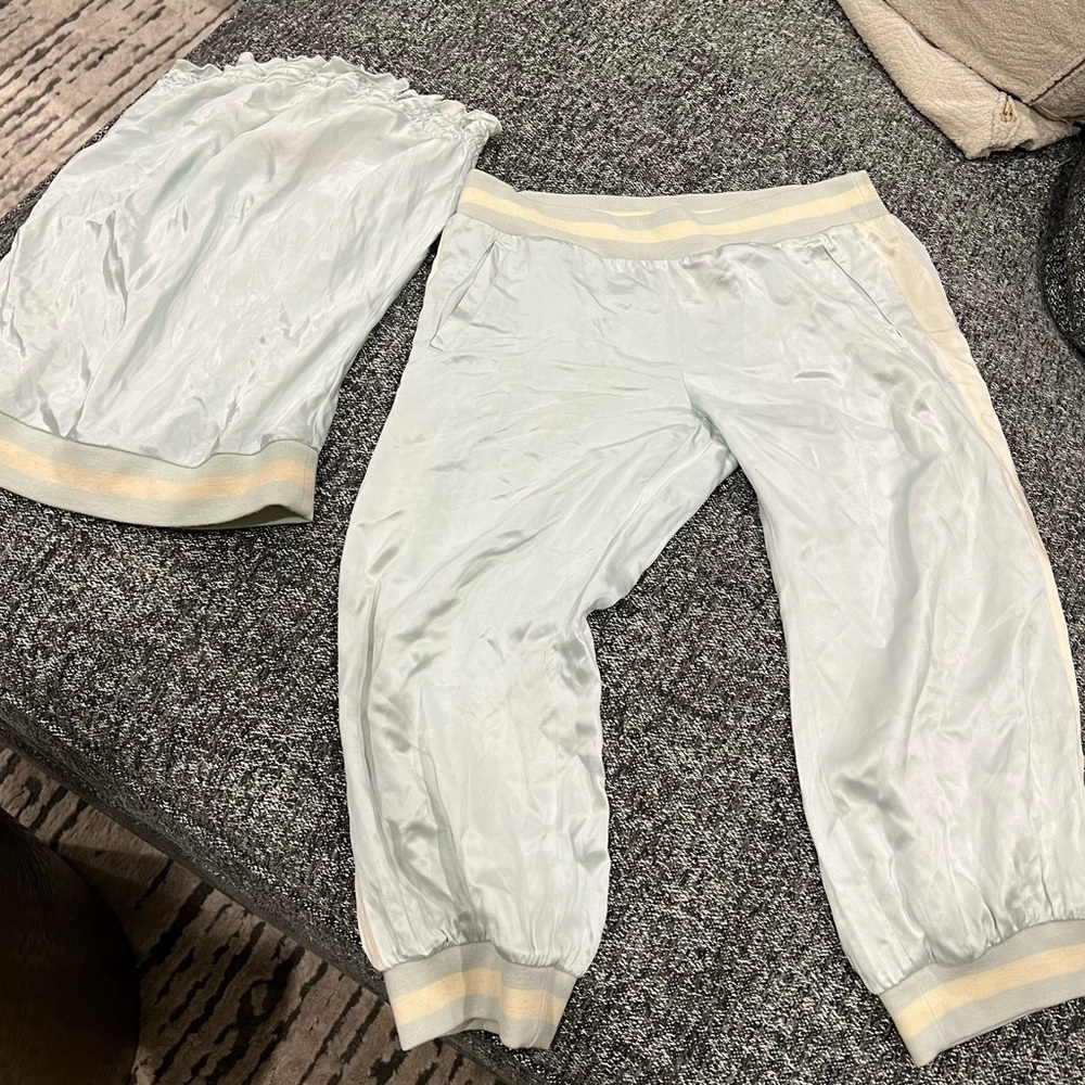 Juicy Haute Couture Sample Collection Silk Jogger Track Pants Tube Top Set